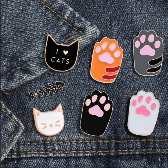 🍡New Cute funny little Cartoon Cat kitten Enamel Pin/Brooch for clothes bags - Picture 2 of 10